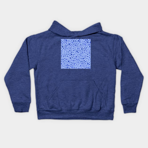 Blue Handmade Brush Strokes Kids Hoodie by Carolina Díaz